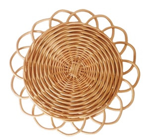 Respetuoso con el medio ambiente, respetuoso con el medio ambiente, no tóxico, redondo, ratán, soporte para olla caliente, mantel de mimbre, decoración rústica auténtica para su hogar - Product Image 1
