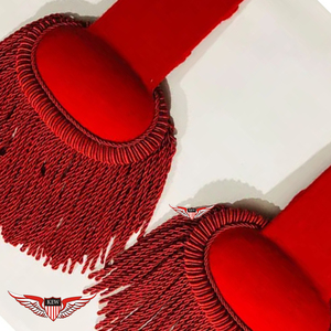Epaulette Francés Napoleónico Hecho a Mano con Flecos de Hilo Rojo, Epaulette Ceremonial para Uniforme - Product Image 3