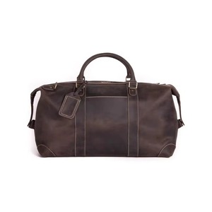 Bolsa de Viaje de Cuero de Grano Completo Personalizada, Resistente al Agua, con Cierre, de Lujo, para Fin de Semana, Gimnasio, Viajes Cortos, para Hombres y Mujeres - Product Image 1
