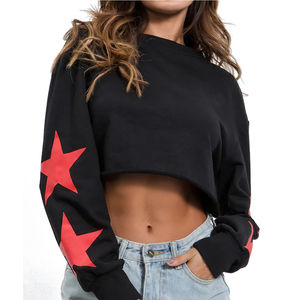 Sudadera Deportiva Holgada para Mujer, Top Corto con Capucha, Transpirable, de Algodón y Felpa, para Entrenamiento y Fitness - Product Image 4