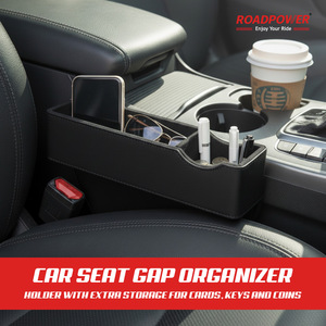 ROADPOWER (RP-Side-14) Leather Car <b>Seat</b> Organizer 2 Pack, Side <b>Storage</b> Box For Phone And Essentials, Clutter Free Universal Fit - Product Image 5
