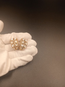 Pendientes de botón redondos Polki chapados en oro de Amaira Jewels, joyería de boda para mujer, plata 925, estilo vintage, hechos a mano - Product Image 3