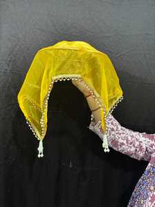 Luxury & Organza Fabric Pooja Thali Cover, Wedding Ritual <b>Plate</b> Cover, Shagun Coconut Cover, Puja Chowki Aasan Decor - Product Image 5