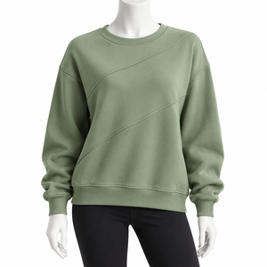 Sweat-shirt pour femme à col côtelé ajustable, poignets élastiques, construction légère, fabriqué avec un tissu en mélange de polyester doux - Product Image 1