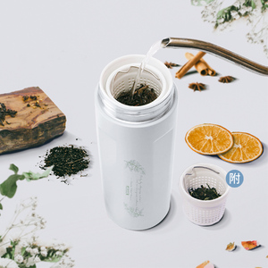 Vente chaude 16Oz/500Ml Bouteille portable isolée sous vide en acier inoxydable à double paroi avec doublure en porcelaine et infuseur à thé - Product Image 6