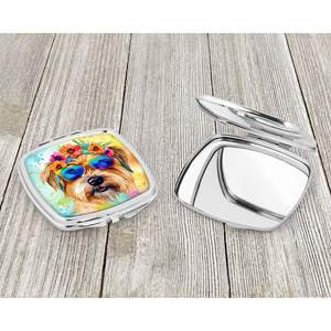 Cairn Terrier Hippie Dawg compacto plegable espejo de maquillaje de mano decorativo regalo de viaje para mujeres y niñas tamaño de bolsillo - Product Image 3