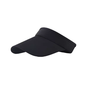 Black Quick Dry Curved Brim Sun Visor <b>Hat</b> <b>Summer</b> Adjustable UV Protection Unisex Outdoor Casual Daily Use Polyester Sports Visor - Product Image 1