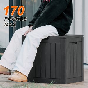 Boîte de rangement en résine imperméable et résistante aux UV de 31 gallons pour jardin extérieur et rangement intérieur - Product Image 4