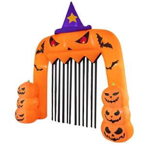 Giant 10.4x11.6ft Halloween Pumpkin Arch 7 LED Lights Built-in Blower for Easy <b>Inflation</b> Windproof Yard Decorations - Product Image 2