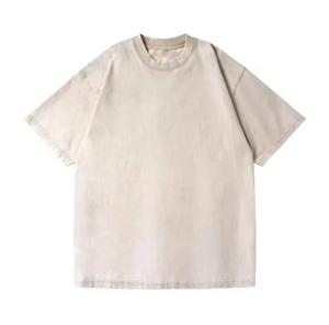 Vintage Oversized Men's 100% Cotton Casual Heavyweight T-shirt Breathable <b>Machine</b>-washable Customizable Logo Embroidery Regular - Product Image 4