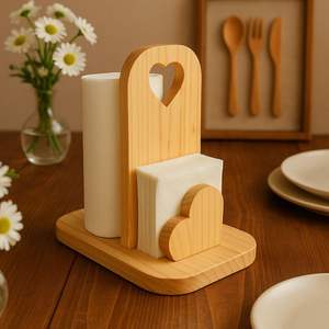 Boîte à mouchoirs en bois massif faite à la main de luxe, porte-mouchoirs rectangulaire en bois moderne pour la maison, le bureau, l'hôtel et la décoration de restaurant - Product Image 2