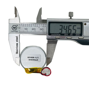 Kantong Lithium polimer <span class=keywords><strong>Solid</strong></span> State 400mAh dapat disesuaikan bentuk 403533 Li-Ion 3.7V baterai Lipo isi ulang elektronik konsumen - Product Image 2