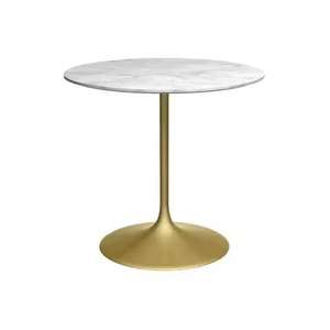 Mesa de Centro Redonda Moderna de Mármol con Base de Pedestal de Metal Dorado, Decoración Elegante para el Hogar a Precio Económico - Product Image 5