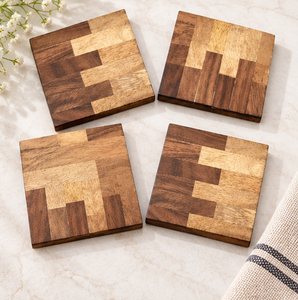 Sous-verres carrés modernes en laiton AK, design artisanal, lot de 4, pour vaisselle, ustensiles de cuisine ou décorations - Product Image 4