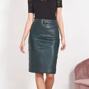 Jupe longue fendue en similicuir unie taille haute pour femme avec fermeture éclair – Collection Automne Hiver – Grande Vente - Product Image 1