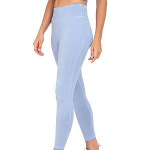 Leggings de yoga pour femmes en gros, avec coutures, cordon de serrage, taille haute ornée de cristaux, effet froncé aux fesses, grandes tailles, couleur unie, vêtements de sport et de fitness - Product Image 1