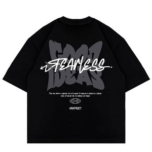Camiseta de algodón 100% para hombre al por mayor, de lujo, 300G, unisex, con logo personalizado, cuello simulado, lisa, oversize, de corte holgado, de alto gramaje y transpirable. - Product Image 2
