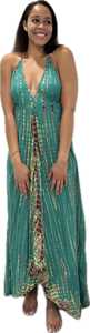 Vestido maxi halter de rayón con efecto tie-dye, espalda descubierta - Product Image 3