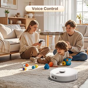 Potente Aspirapolvere Robotico 2000pa con Funzione 3-in-1: Aspirazione, Spazzatura e Lavaggio, Controllo Alexa/APP, Batteria 2500mAh per 120 Minuti di Utilizzo - Product Image 5