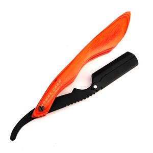 Rasoirs droits de barbier avec manche en acier, rasoir professionnel classique pour le rasage, outil de toilettage de la barbe manuel, manche en bois pour usage domestique - Product Image 5