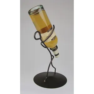 Handmade Metal <b>Wine</b> Bottle Stand Industrial Design Base Decorative Holder for Dining Room ZAHID EXPORTS ZE-3599V Waterproof - Product Image 1