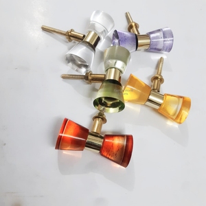 Colourful Multi Acrylic Door Knob Cabinet <b>Drawer</b> <b>Pull</b> Handles with <b>Brass</b> Frame Hardware Kitchen Furniture Handles & Knobs - Product Image 1