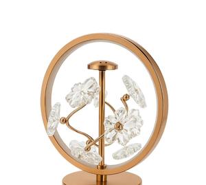 Modern Brass Table Lamp With Crystal Flower Shade Warm Light For Bedroom <b>Decorative</b> <b>Lighting</b> - Product Image 2