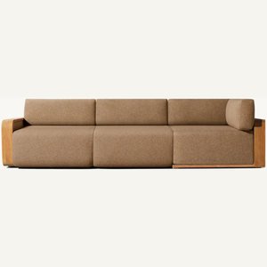 Sofá para tres personas con cojines suaves y duraderos para casas o villas en color marrón - Product Image 6