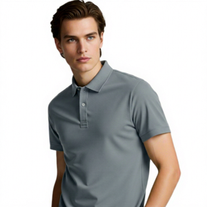 Polo de Algodón Verde para Hombre, Manga Corta, Corte Regular, Informal, Transpirable, Diseño de Color Sólido - Product Image 3