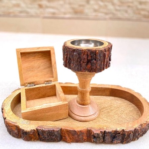 Modern Sandalwood Incense Burner Set Bakhoor Holder with Elegant Wooden <b>Tray</b> Eco-Friendly Religious Use Indian Incense - Product Image 3
