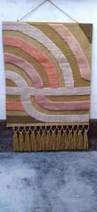 Indian Handmade Wool Hand Knotted Abstract <b>Wall</b> <b>Hanging</b> Rug | Handmade Woven Macrame <b>Tapestry</b> Modern Boho Decor <b>Wall</b> <b>Hanging</b> -41 - Product Image 6