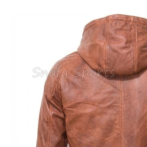 OEM High Quality Leather Jackets Hot Sale Casual Outdoor Slim Fit Stylish Biker Custom Motorcycle Leather Jacket for Men - Product Image 6