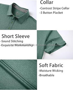Polos pour hommes Chemises de golf à manches courtes évacuant l'humidité Chemises de golf à col Léger T-shirt décontracté Athlétique - Product Image 3