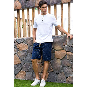 Pantalones cortos de verano holgados para hombre, cintura elástica con cordón, pantalones cortos de playa ligeros y cómodos - Product Image 5
