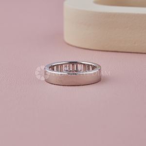Exquis 1.50Ct Baguette Lab Grown Diamond Half Eternity Band avec réglage de canal en or massif cadeau d'anniversaire de fiançailles - Product Image 3