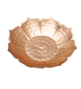 Bol décoratif en métal en forme de fleur pour la décoration de la maison, élégant bol à bougies flottantes pour les festivals, centre de table - Product Image 1