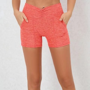 Shorts de course pour femmes, taille haute, à effet froncé aux fesses, compressifs, respirants, écologiques, sans coutures, coupe classique, vente en gros personnalisée - Product Image 1