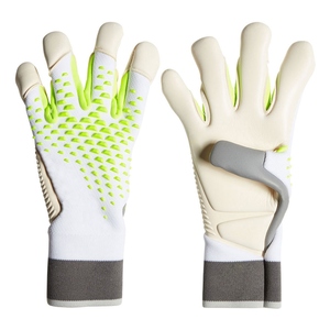 Gants de gardien de but de football blancs vert néon, antidérapants, respirants, unisexes - Product Image 1