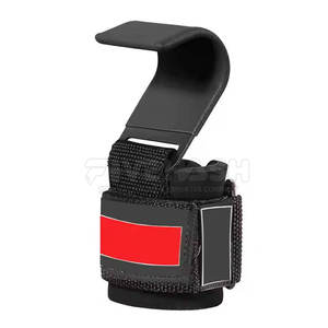 Crochets de musculation en gros pour la gym, crochets de levage de poids avec sangles de soutien pour les poignets, crochets d'haltérophilie noirs - Product Image 5