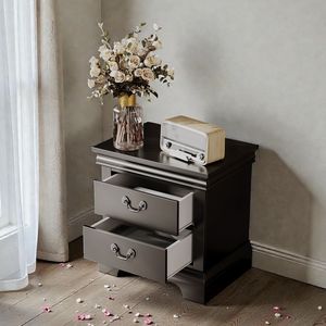 Comodino Classico in Legno 56x41x58 cm Nero - Product Image 6