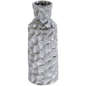 Vase à fleurs martelé fait main, design antique, pour salon, prix de gros, décoration de table texturée argentée faite à la main - Product Image 1