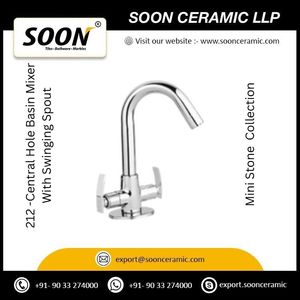 Basin Faucet 212 Central Hole Basin Mixer With <b>Swinging</b> Spout Stainless Steel Polished Sustainable Traditional - Product Image 4