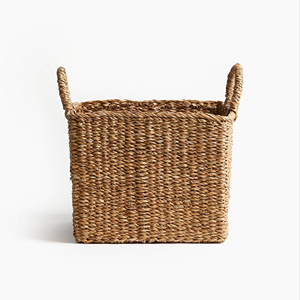<b>Square</b> grass <b>basket</b> with two handles Handmade Storage <b>Basket</b> Wholesale eco-friendly Made in Vietnam - Product Image 1