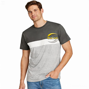Camiseta de Jersey Premium para Hombre con Bloques de Color, Estilo Moderno e Informal, 100% Algodón, Corte Ajustado, Logotipo Frontal, Transpirable y de Secado Rápido - Product Image 1