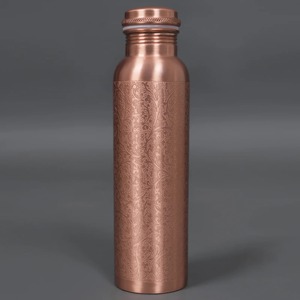 Antique Finish <b>Copper</b> Water <b>Bottle</b> Set Handcrafted Embossed Engraved Hammered Diamond Pattern Pure <b>Copper</b> <b>Drinking</b> <b>Bottle</b> - Product Image 2