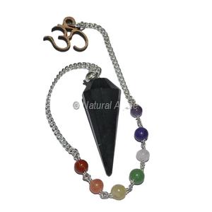Fournisseur direct divination artisanat tourmaline noire sept chakra pendules à vendre 7 chakra cage pendule avec chaîne - Product Image 5