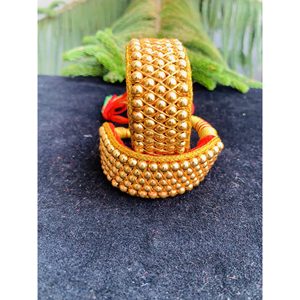 เครื่องประดับทองแดงสีเหลืองแดงแบบปอจิสำหรับผู้หญิง ชุดเจ้าสาวงานแต่งงาน สไตล์อินเดีย คุณภาพส่งออก - Product Image 3