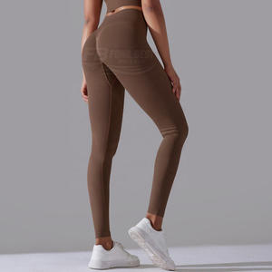 Leggings Deportivos de Yoga para Mujer de Alta Calidad, de Nylon, con Efecto Levanta Glúteos, Sin Costuras, de Cintura Alta Elástica, Ajustados, Sexys y Gruesos, de Color Liso - Product Image 3