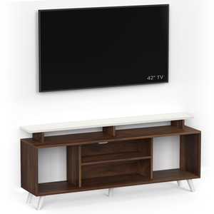 Soportes para TV de Madera Sintética Skiddo Lite, Soporte para Decodificador y Estantes para TV con Espacio para Libros y Decoración, para Dormitorio y Sala de Estar - Product Image 1