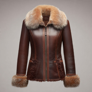 Chaqueta de cuero con piel auténtica para mujer Champ King - Product Image 1